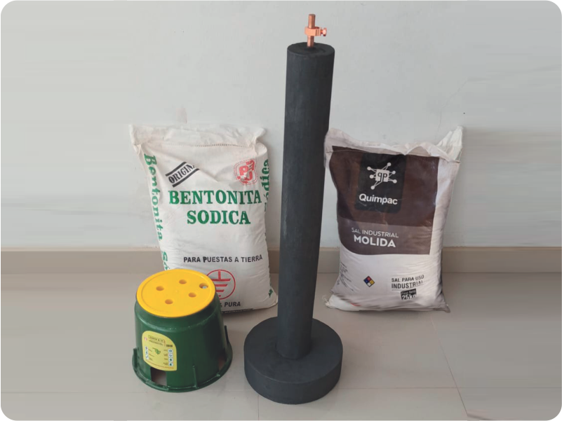 Kit de puesta a tierra TerraMax Plus 3/4 con electrodo de cemento conductivo, incluye Terragel y Terrashield